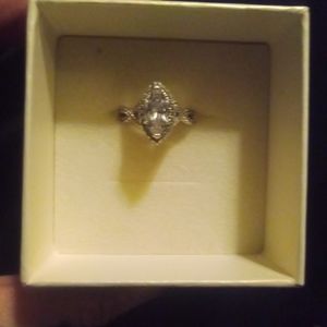 Sterling silver engagement ring. Modern Gents brand, size 4.